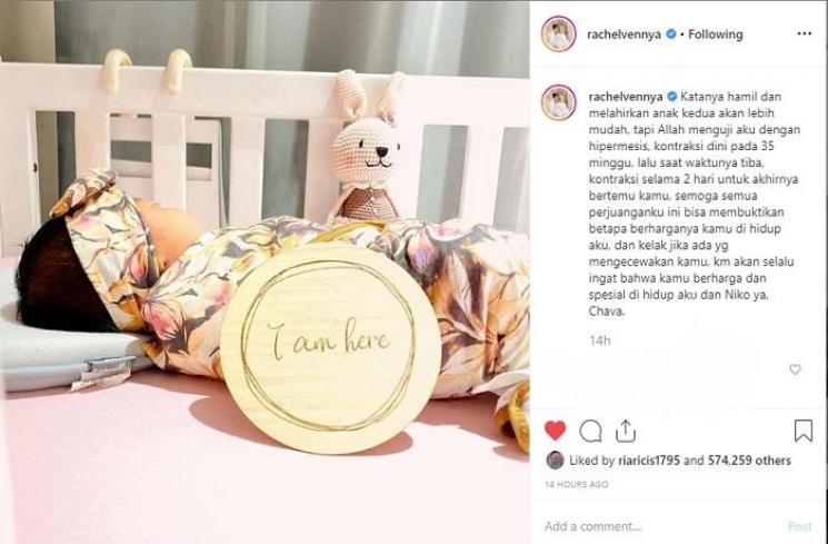 Rachel Vennya bercerita ujiannya saat melahirkan anak kedua (Instagram @rachelvennya)