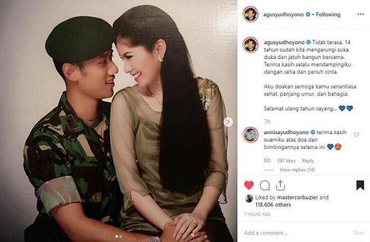 AHY dan Annisa Pohan (Instagram @agusyudhoyono)