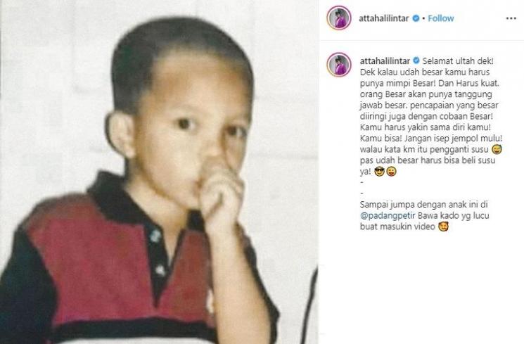 Atta Halilintar saat kecil. (Instagram/@attahalilintar)