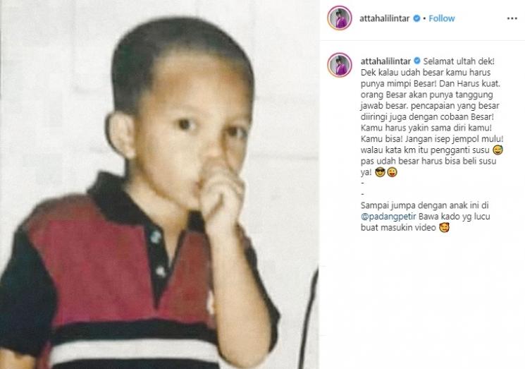 Atta Halilintar saat kecil. (Instagram/@attahalilintar)