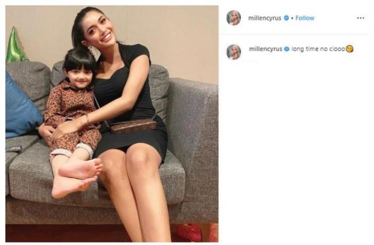 Millendaru dan Arsy Hermansyah. (Instagram/@millencyrus)
