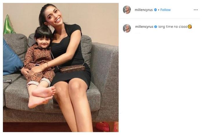Millendaru dan Arsy Hermansyah. (Instagram/@millencyrus)