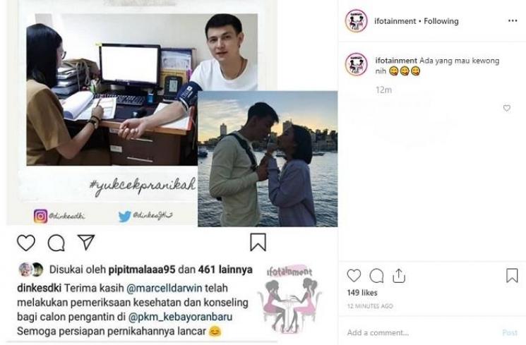 Marcell Darwin akan segera menikah (Instagram @ifotainment)