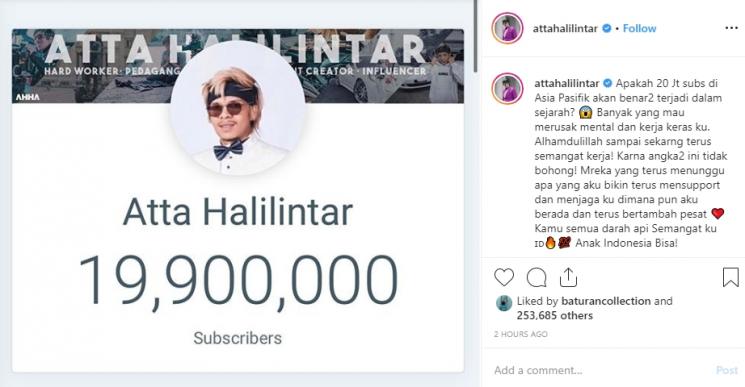 Atta Halilintar (Instagram/@attahalilintar)