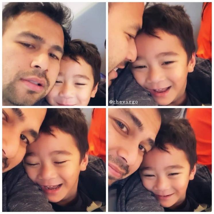 Raffi Ahmad dan Rafathar. (Instagram/@chevirgo)