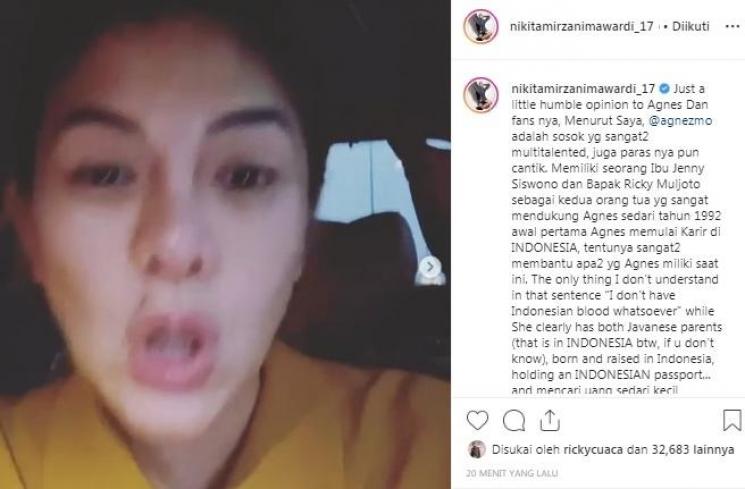 Nikita Mirzani kasih pesan menohok buat Agnez Mo.