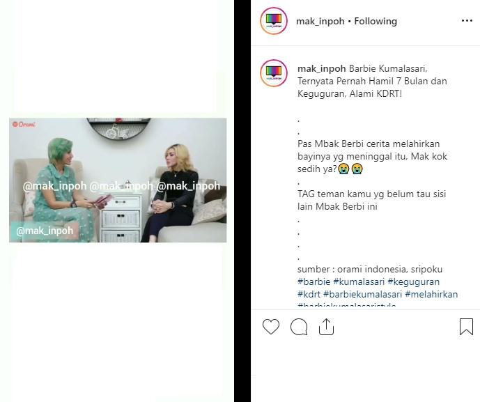 Curhat Pilu Barbie Kumalasari (Instagram/@mak_inpoh)
