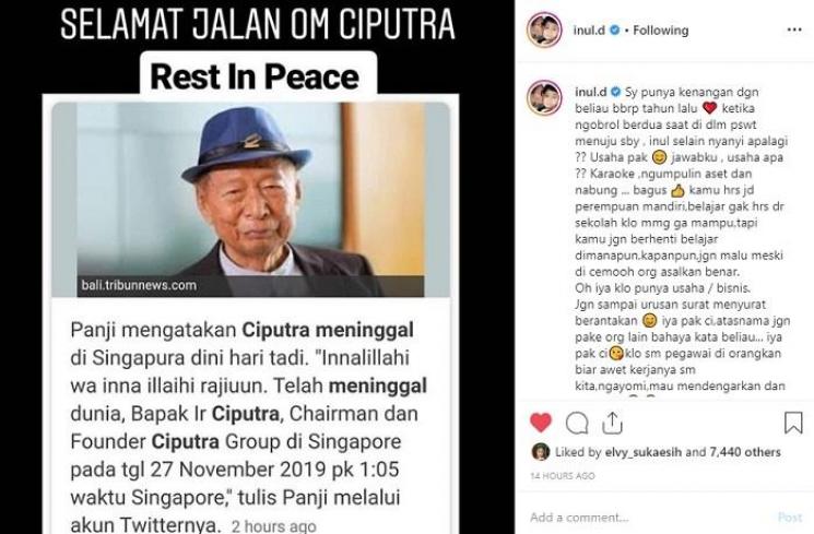 Kenangan Inul Daratista dengan Ciputra (Instagram @inul.d)