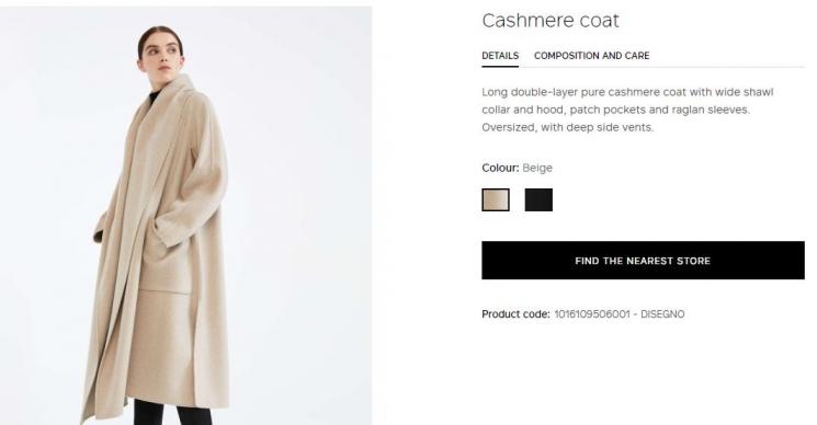 Coat Nagita Slavina. (maxmara.com)