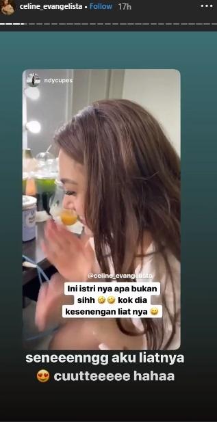 Celine Evangelista lihat Stefan Willian sepanggung dengan Natasha Wilona. (Instagram)