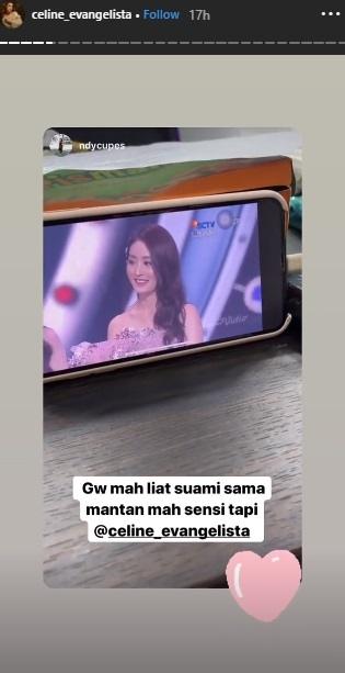 Celine Evangelista lihat Stefan Willian sepanggung dengan Natasha Wilona. (Instagram)