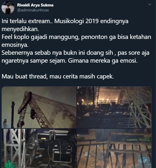 Konser Musikologi 2019 ricuh (Twitter/@adminakunhoax)