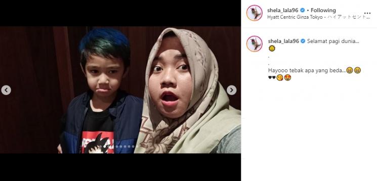 Rafathar warnai rambut (Instagram/@shela_lala96)