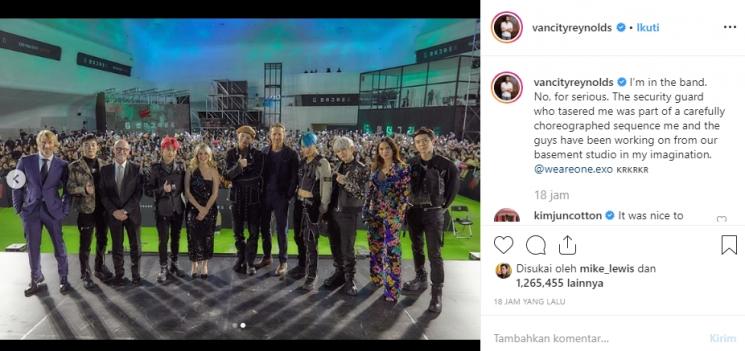 EXO dan Ryan Reynolds (Instagram/@vancityreynolds)