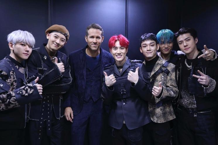 EXO dan Ryan Reynolds (Instagram/@vancityreynolds)