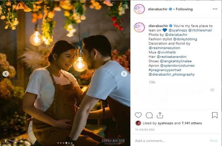 Maternity shoot Syahnaz Sadiqah dan Jeje (Instagram @dierabachir)