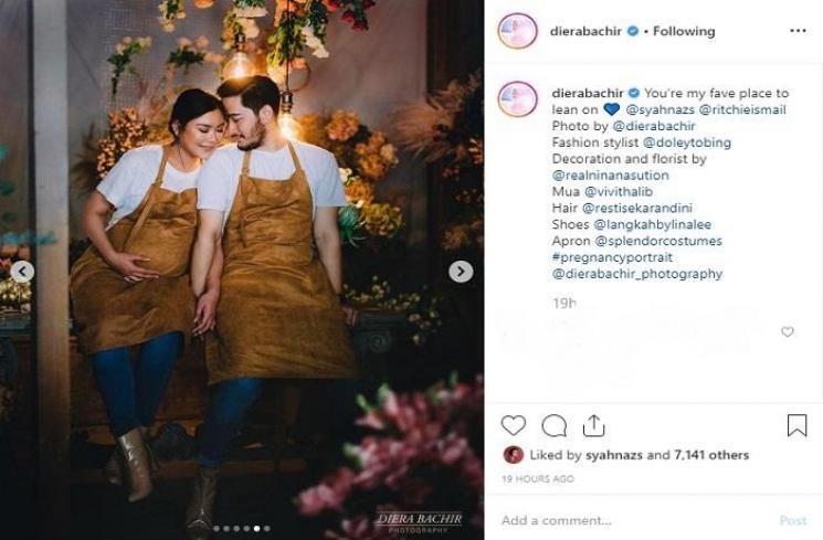 Maternity shoot Syahnaz Sadiqah dan Jeje (Instagram @dierabachir)