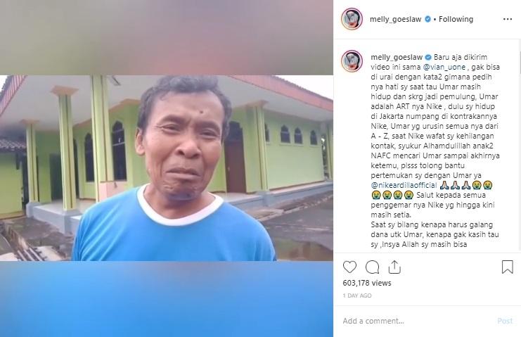 Mantan ART Nike Ardilla kini jadi pemulung. (Instagram/@melly_goeslaw)