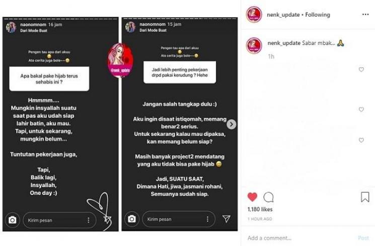 QnA Naomi Zaskia (Instagram @nenk_update)