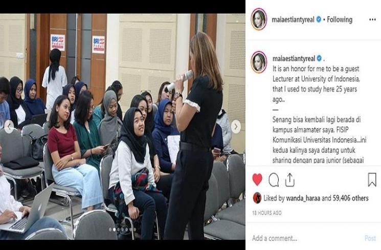 Maia Estianty jadi dosen tamu di UI (Instagram @maiaestiantyreal)