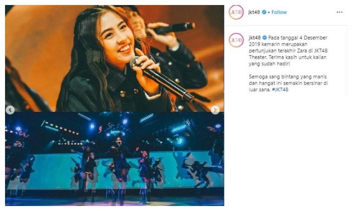 Penampilan terakhir Zara di JKT48 Theater. (Instagram/@jkt48)