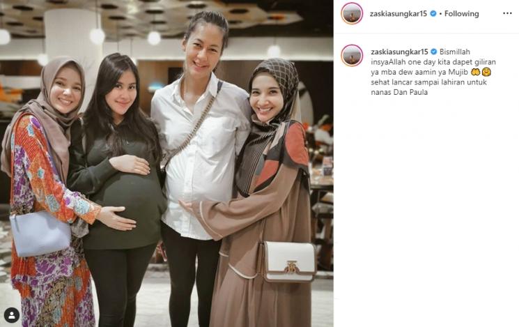 Zaskia Sungkar, Dewi Sandra, Syahnaz dan Paula Verhoeven (Instagram/@zaskiasungkar15)