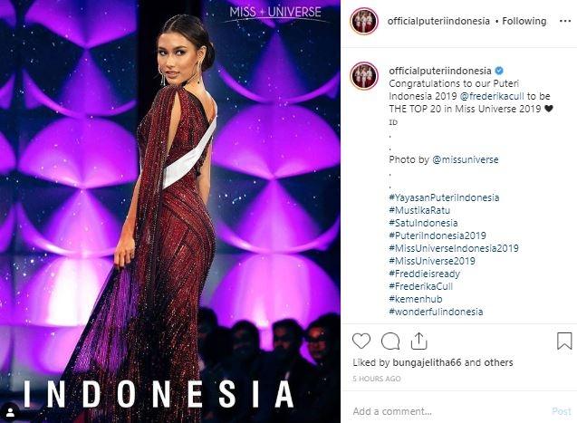 Frederika Alexis Cull. (Instagram/@officialputeriindonesia)