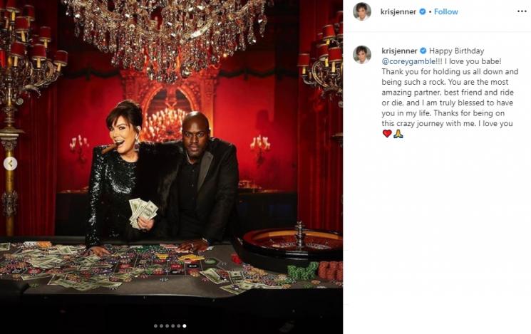 Kris Jenner dan Corey Gamble (Instagram/@krisjenner)