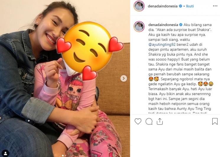 Ayu Ting Ting dan Shakira (Instagram/@denadaindonesia)