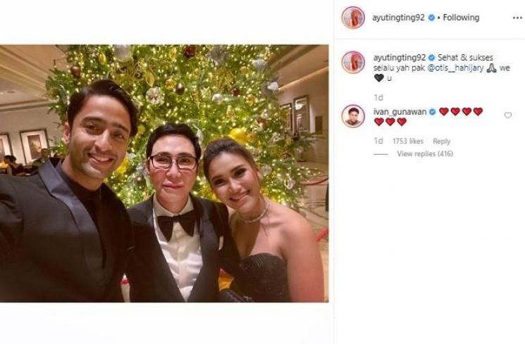 Shaheer Sheikh, Otis Hahijary dan Ayu Ting Ting. (Instagram/@ayutingting92)