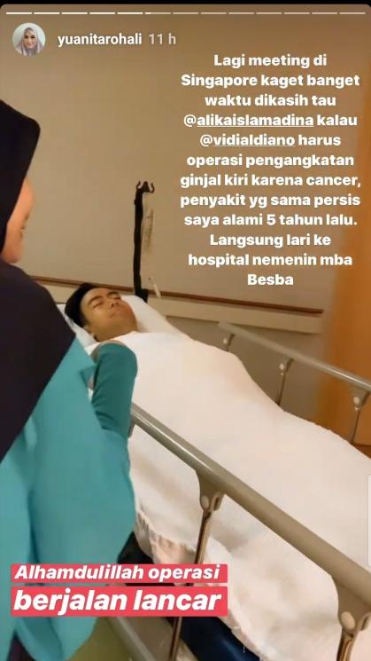 Kondisi terbaru Vidi Aldiano (Instagram/@yuanitarohali)