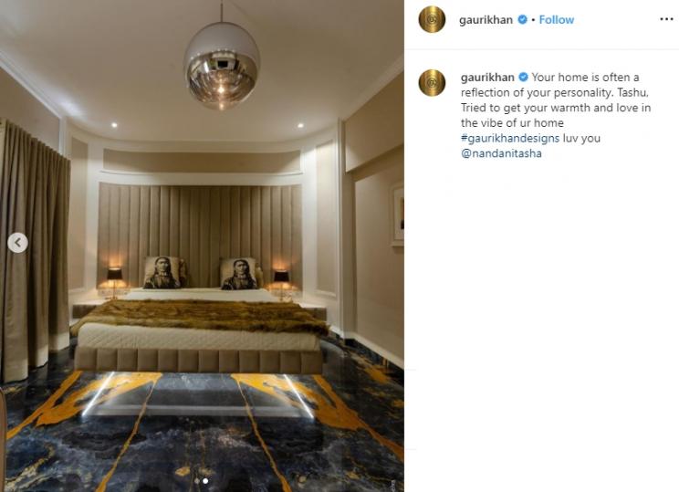 Kamar tidur Shah Rukh Khan dan Gauri Khan (Instagram/@gaurikhan)