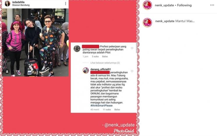 Netizen berkomentar nyinyir di unggahan Iis Dahlia (Instagram/@nenk_update)