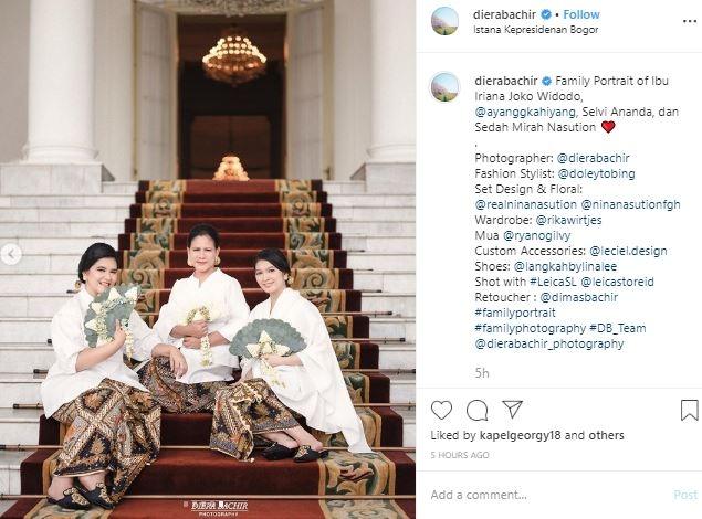 Pemotretan Wanita di Keluarga Jokowi. (Instagram/@dierabachir)