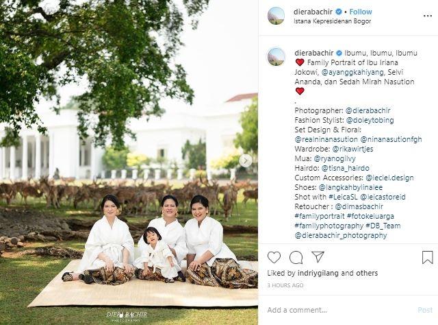 Pemotretan Wanita di Keluarga Jokowi. (Instagram/@dierabachir)
