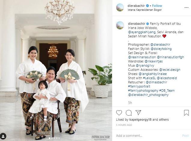 Pemotretan Wanita di Keluarga Jokowi. (Instagram/@dierabachir)