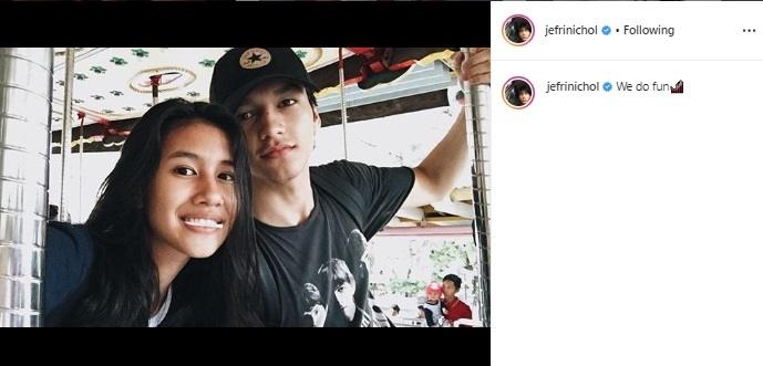 Jefri Nichol dan Shenina Cinnamon. (Instagram/jefrinichol)
