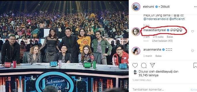 Maia Estianty balas postingan El Rumi soal jadi juri bareng Ahamd Dhani. [Instagram]