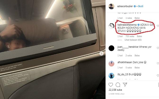 Kalina Ocktaranny marah kometari postingan Azka Corbuzier. 