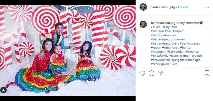 Natal pertama Betrand Peto dan Keluarga Ruben Onsu (Instagram/@bentoxbensu.plg)