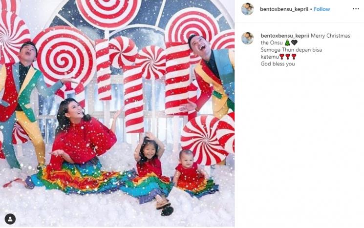 Natal pertama Betrand Peto dan Keluarga Ruben Onsu (Instagram/@bentoxbensu_keprii)