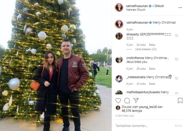 Salmafina Sunan ucapkan selamat Natal. [Instagram]