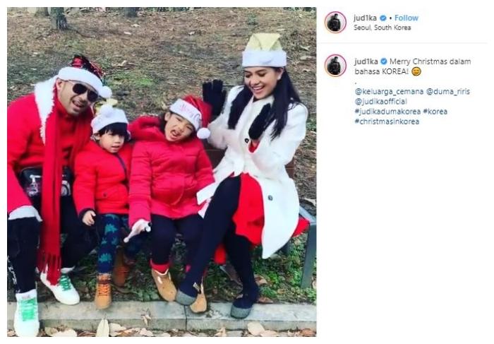 Judika dan keluarga rayakan Natal di Korea Selatan. (Instagram/@jud1ka)