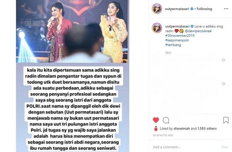 Uut Permatasari sepanggung dengan Dewi Perssik (Instagram @uutpermatasari)