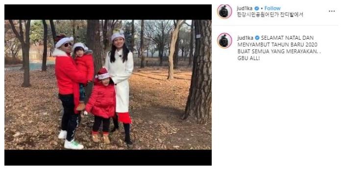 Judika dan keluarga rayakan Natal di Korea Selatan. (Instagram/@jud1ka)