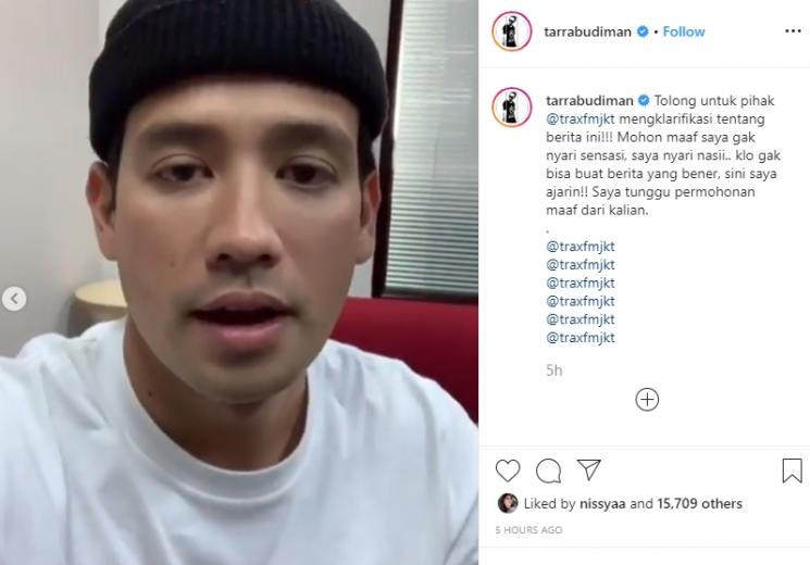 Postingan Tarra Budiman (Instagram/@tarrabudiman)