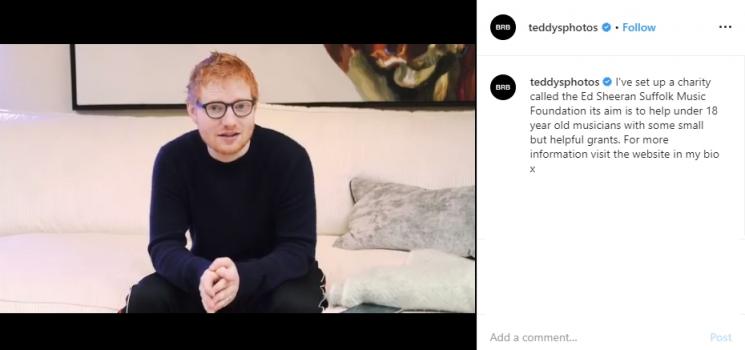 Ed Sheeran (Instagram/@teddysphotos)
