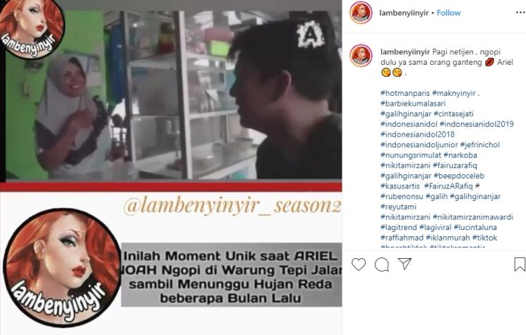 Ariel NOAH ngopi di pinggir jalan (Instagram/@lambenyiinyir)
