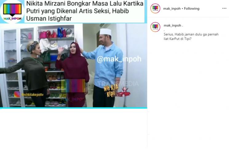 Kartika Putri dan Habib Usman Bin Yahya (Instagram/@mak_inpoh)