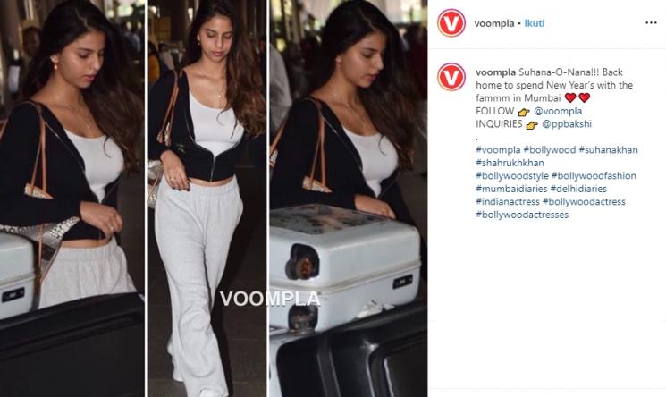 Suhana Khan pulang dari Amerika (Instagram/@voompla)